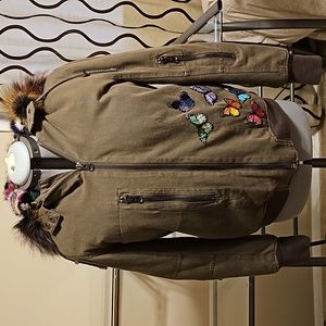 Lightly Used Jocelyn Butterfly Fur Lined Bomber